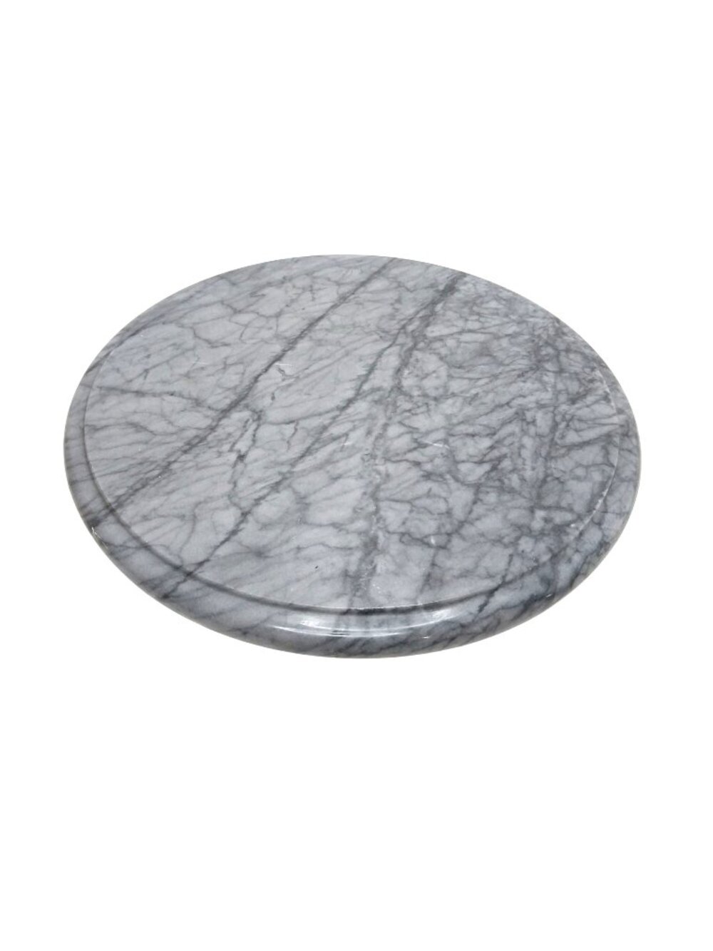 Gray Marble Lazy Susan Turntable 12" Diameter Rotating Serving Tray